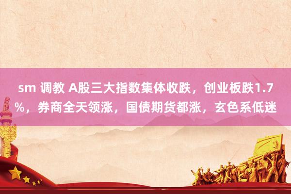 sm 调教 A股三大指数集体收跌，创业板跌1.7%，券商全天领涨，国债期货都涨，玄色系低迷
