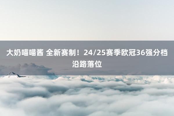 大奶喵喵酱 全新赛制!24/25赛季欧冠36强分档沿路落位