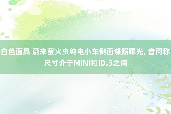 白色面具 蔚来萤火虫纯电小车侧面谍照曝光， 音问称尺寸介于MINI和ID.3之间