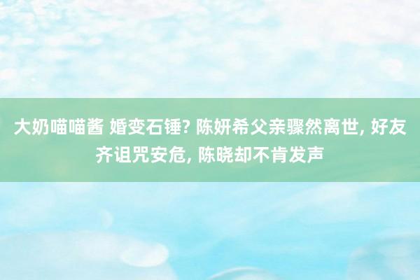 大奶喵喵酱 婚变石锤? 陈妍希父亲骤然离世， 好友齐诅咒安危， 陈晓却不肯发声