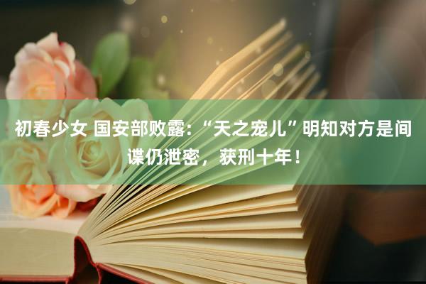 初春少女 国安部败露: “天之宠儿”明知对方是间谍仍泄密，获刑十年！