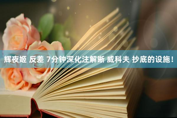 辉夜姬 反差 7分钟深化注解晰 威科夫 抄底的设施！