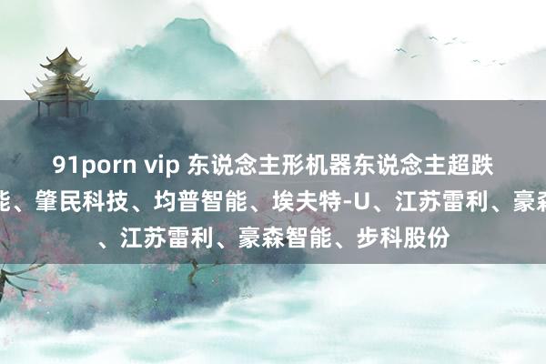 91porn vip 东说念主形机器东说念主超跌排名榜：三丰智能、肇民科技、均普智能、埃夫特-U、江苏雷利、豪森智能、步科股份
