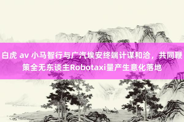 白虎 av 小马智行与广汽埃安终端计谋和洽，共同鞭策全无东谈主Robotaxi量产生意化落地