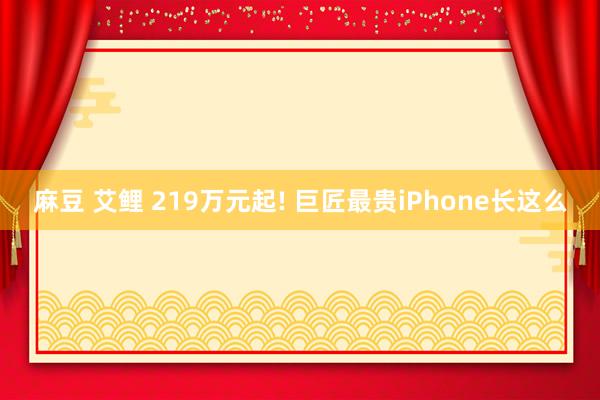 麻豆 艾鲤 219万元起! 巨匠最贵iPhone长这么
