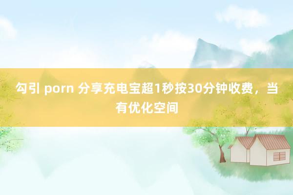 勾引 porn 分享充电宝超1秒按30分钟收费，当有优化空间