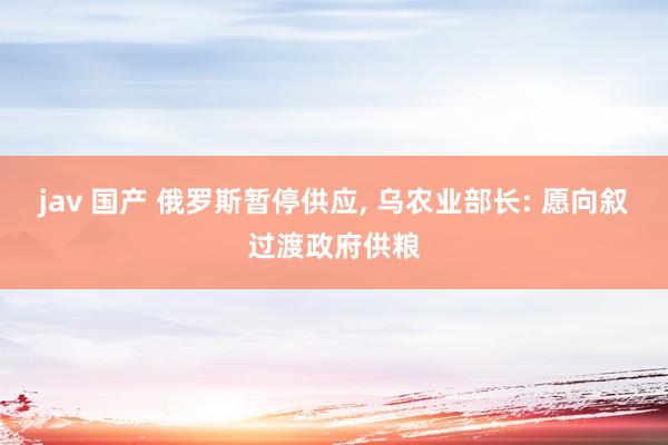 jav 国产 俄罗斯暂停供应， 乌农业部长: 愿向叙过渡政府供粮