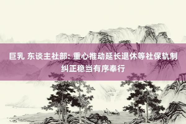 巨乳 东谈主社部: 重心推动延长退休等社保轨制纠正稳当有序奉行