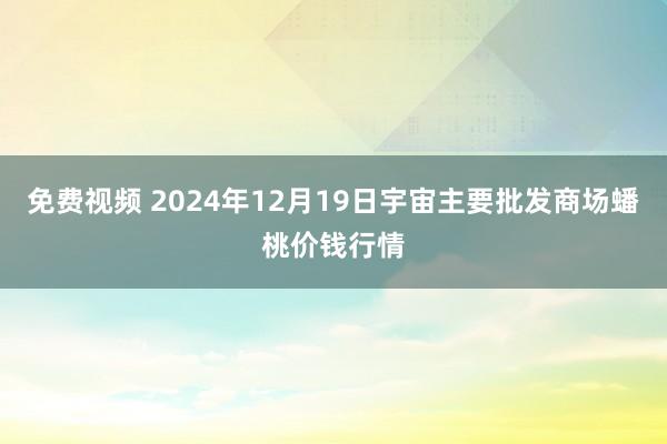 免费视频 2024年12月19日宇宙主要批发商场蟠桃价钱行情