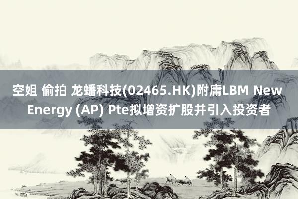 空姐 偷拍 龙蟠科技(02465.HK)附庸LBM New Energy (AP) Pte拟增资扩股并引入投资者