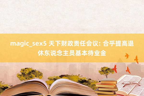 magic_sex5 天下财政责任会议: 合乎提高退休东说念主员基本待业金