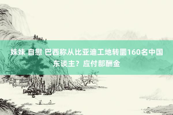 妹妹 自慰 巴西称从比亚迪工地转圜160名中国东谈主？应付部酬金