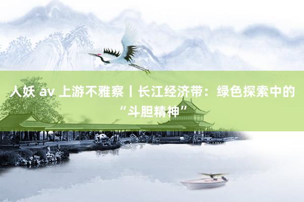 人妖 av 上游不雅察丨长江经济带：绿色探索中的“斗胆精神”