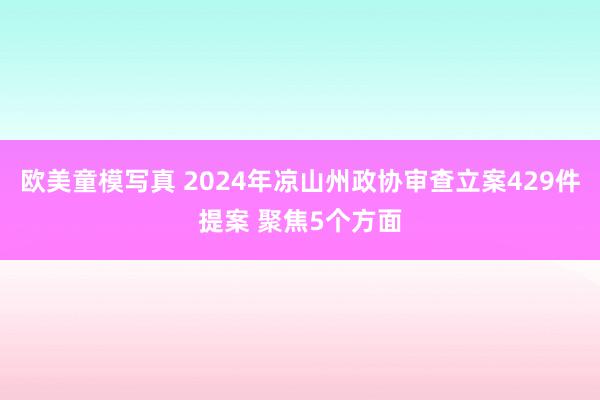 欧美童模写真 2024年凉山州政协审查立案429件提案 聚焦5个方面