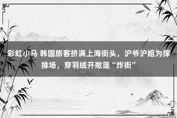 彩虹小马 韩国旅客挤满上海街头，沪爷沪姐为撑排场，穿羽绒开敞篷“炸街”