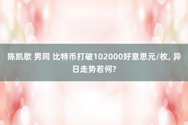 陈凯歌 男同 比特币打破102000好意思元/枚， 异日走势若何?