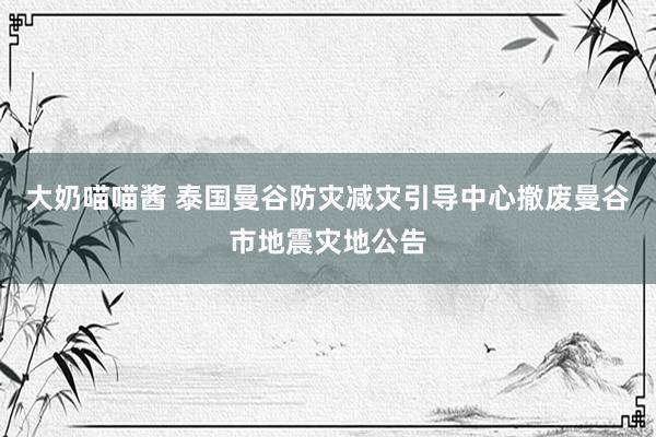 大奶喵喵酱 泰国曼谷防灾减灾引导中心撤废曼谷市地震灾地公告