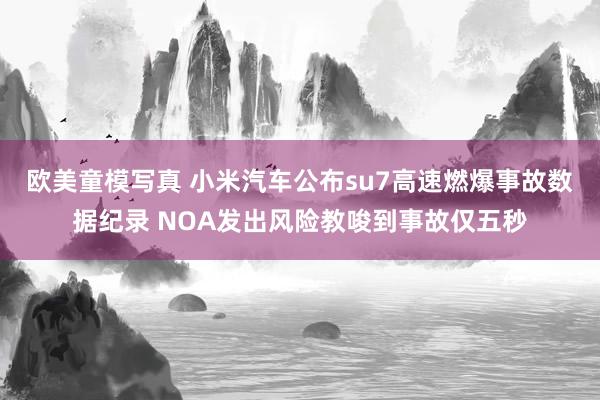 欧美童模写真 小米汽车公布su7高速燃爆事故数据纪录 NOA发出风险教唆到事故仅五秒