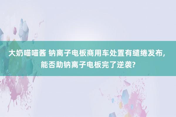 大奶喵喵酱 钠离子电板商用车处置有缱绻发布， 能否助钠离子电板完了逆袭?