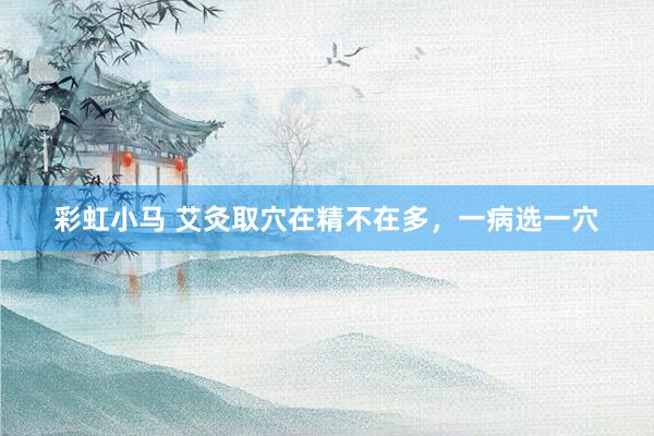 彩虹小马 艾灸取穴在精不在多，一病选一穴