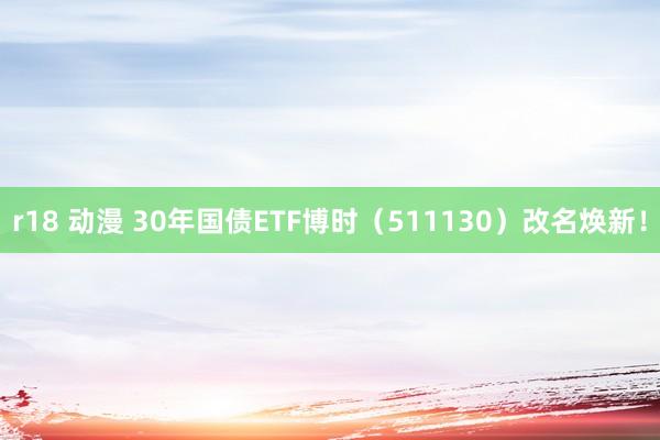 r18 动漫 30年国债ETF博时（511130）改名焕新！